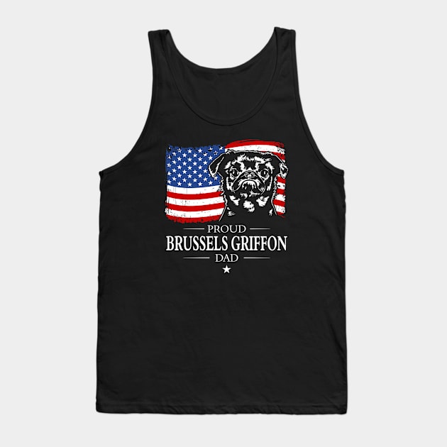 Brussels Griffon Dad American Flag patriotic dog Tank Top by wilsigns